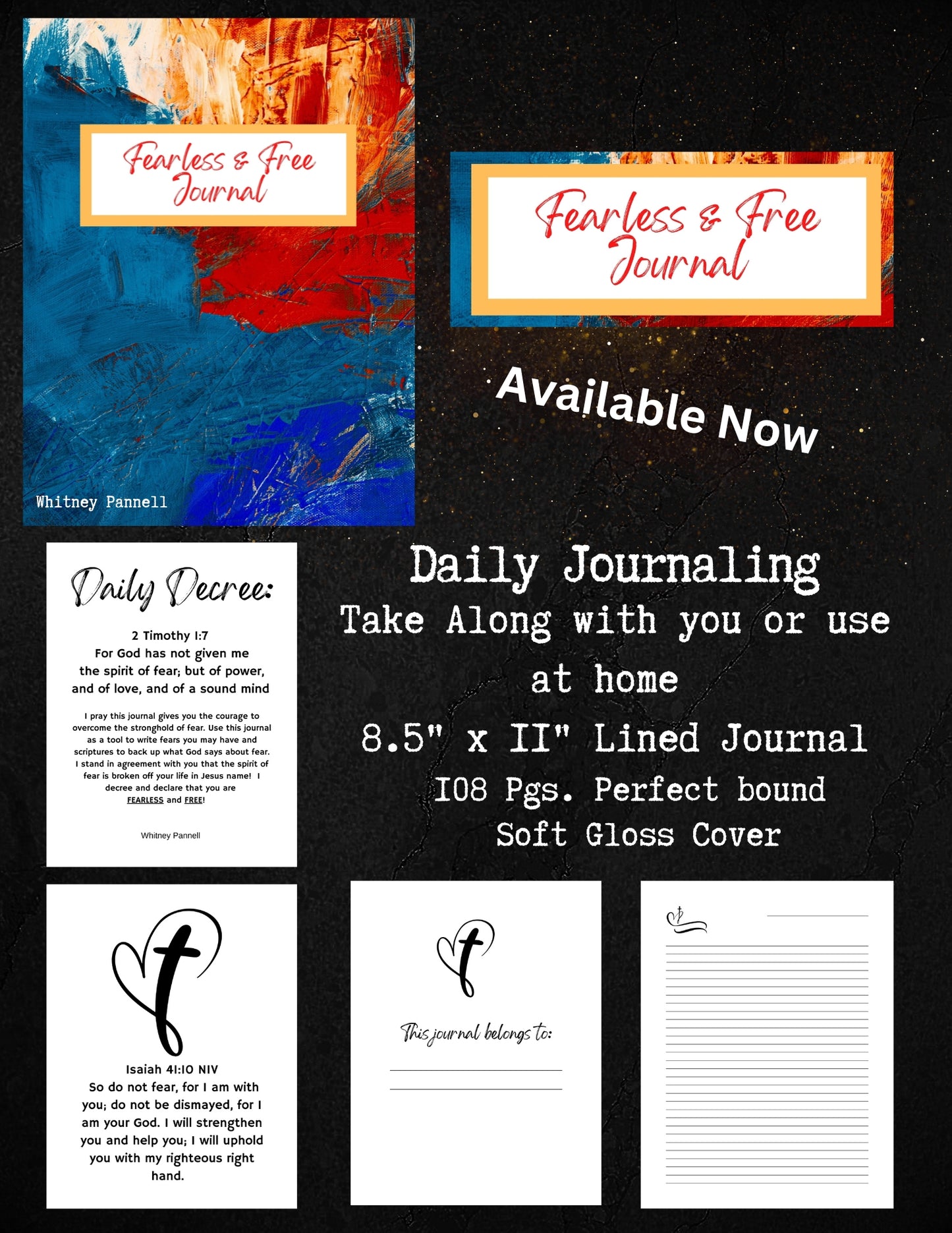 Fearless and Free Journal 108 Lined Pages PRE ORDER