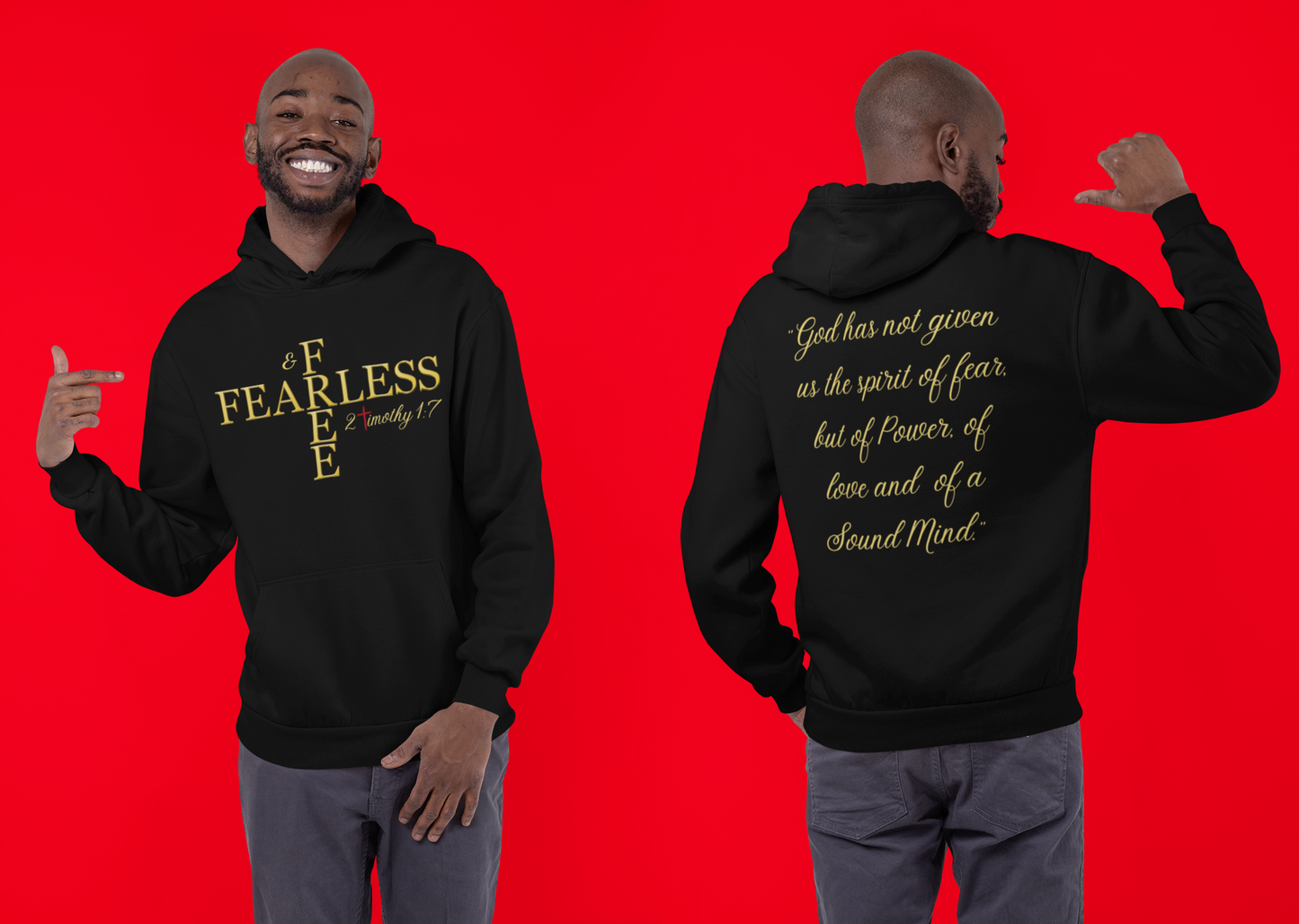 Fearless & Free – 2 Timothy 1:7 Logo Hoodie Men