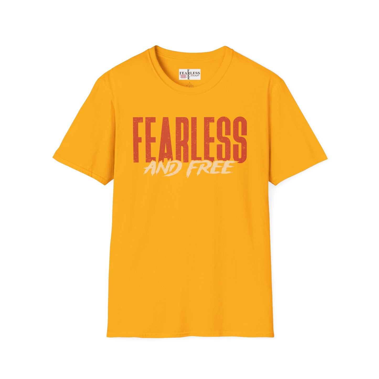 Fearless and Free Unisex Softstyle T-Shirt - Christian Apparel, Inspirational Tee, Motivational Clothing, Faith-Based Gift, Everyday Wear