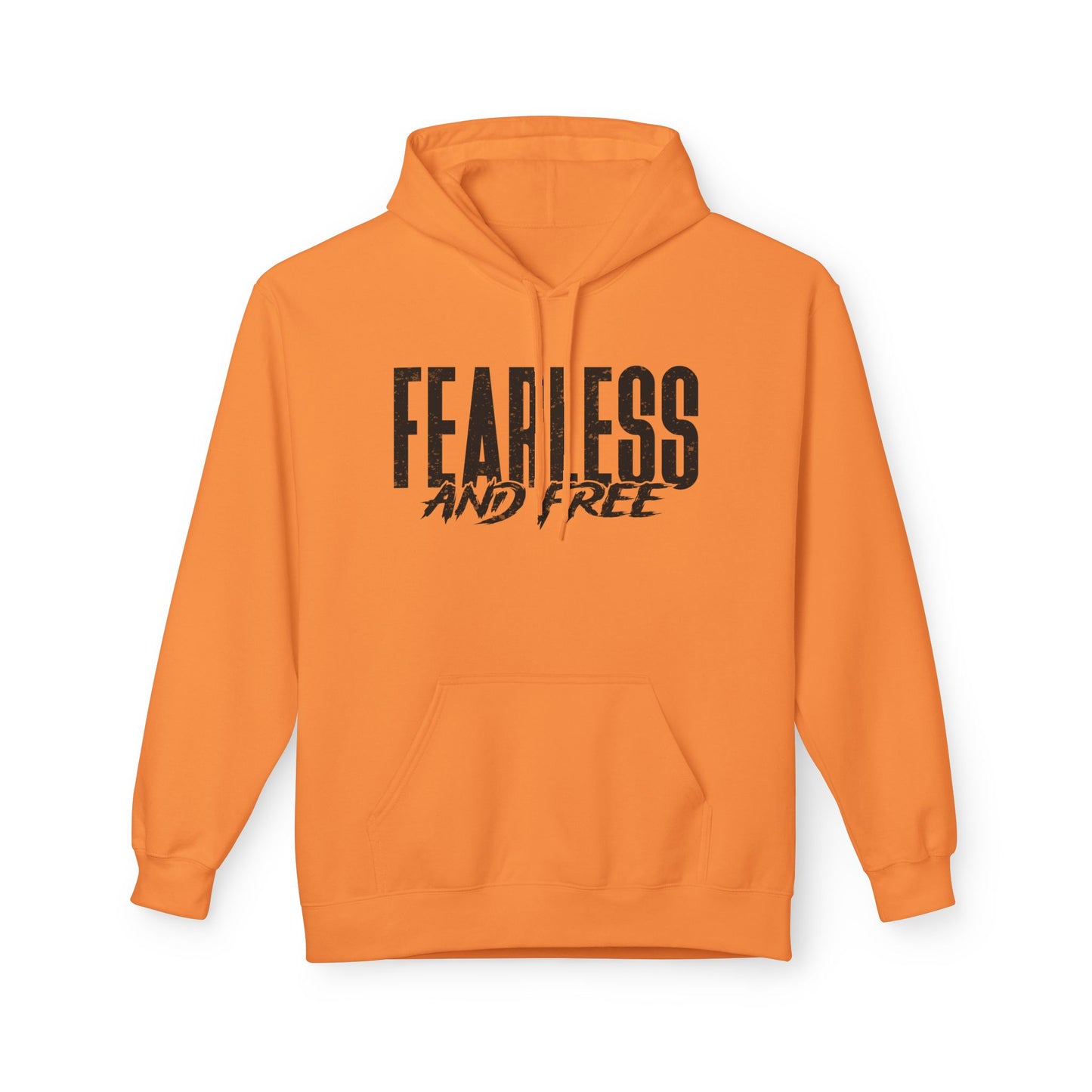 “Fearless & Free” Christian Hoodie – Black Print | 2 Timothy 1:7 | Bold Faithwear for Men & Women
