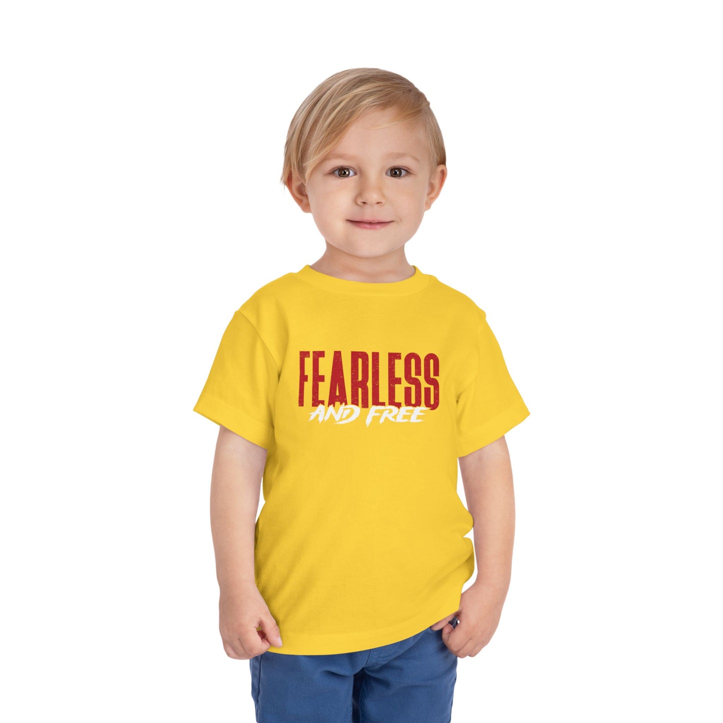 Fearless & Free Toddler Tee — Bold Graphic Short Sleeve Shirt for Brave Little Ones