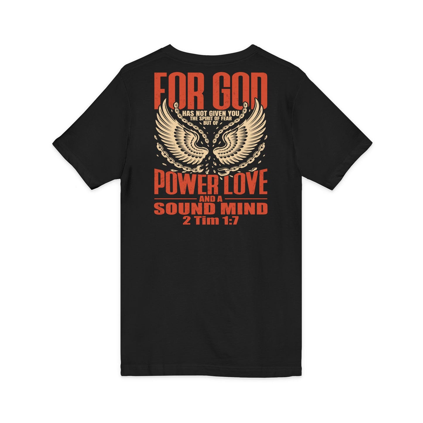 "Fearless & Free” Men’s V-Neck Christian T-Shirt | Power • Love • Sound Mind – 2 Tim 1:7