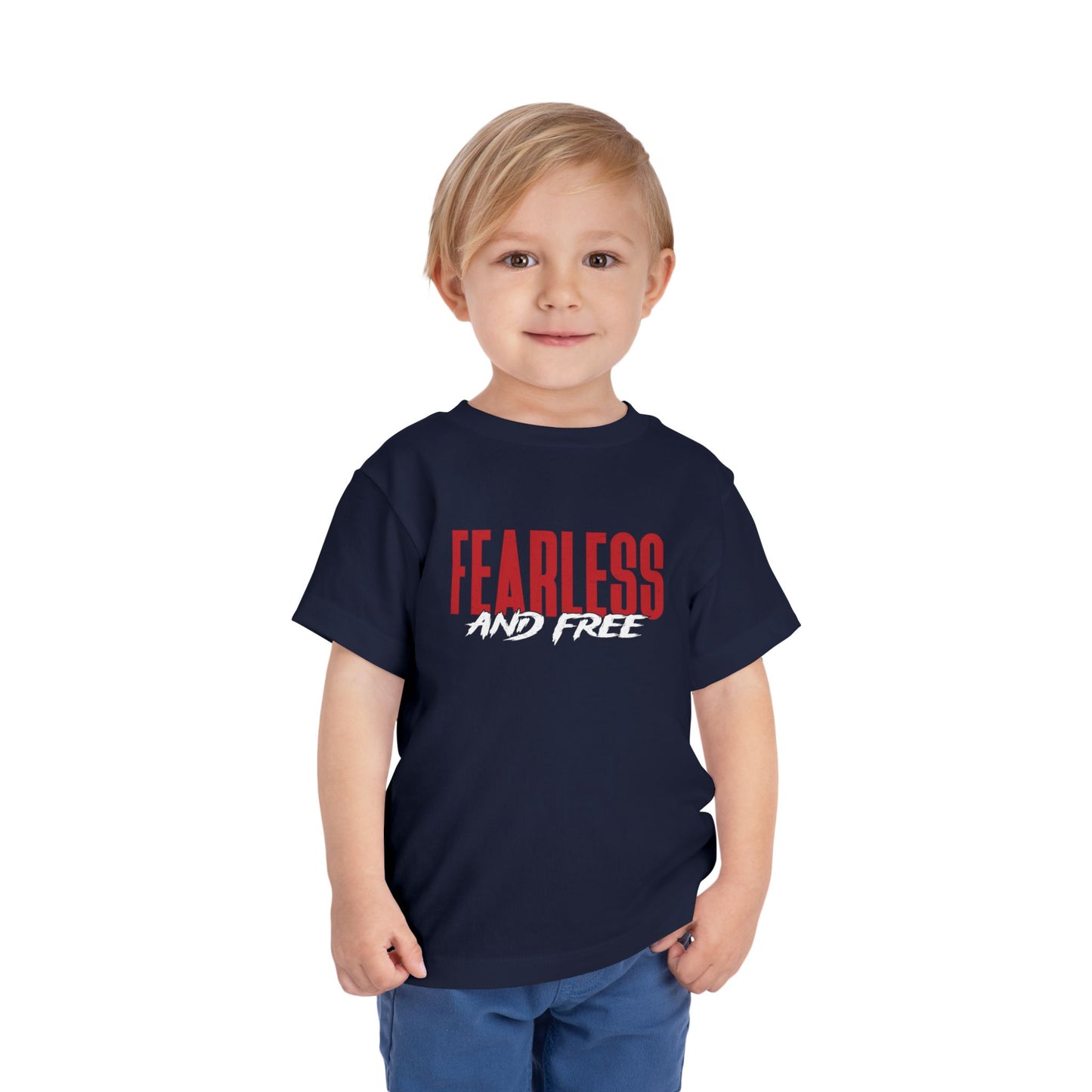 Fearless & Free Toddler Tee — Bold Graphic Short Sleeve Shirt for Brave Little Ones