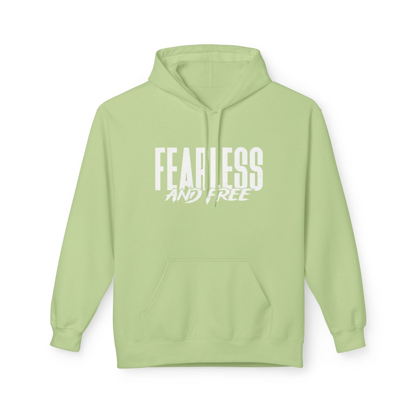 “Fearless & Free” Christian Hoodie – White Print | 2 Timothy 1:7 | Power • Love • Sound Mind