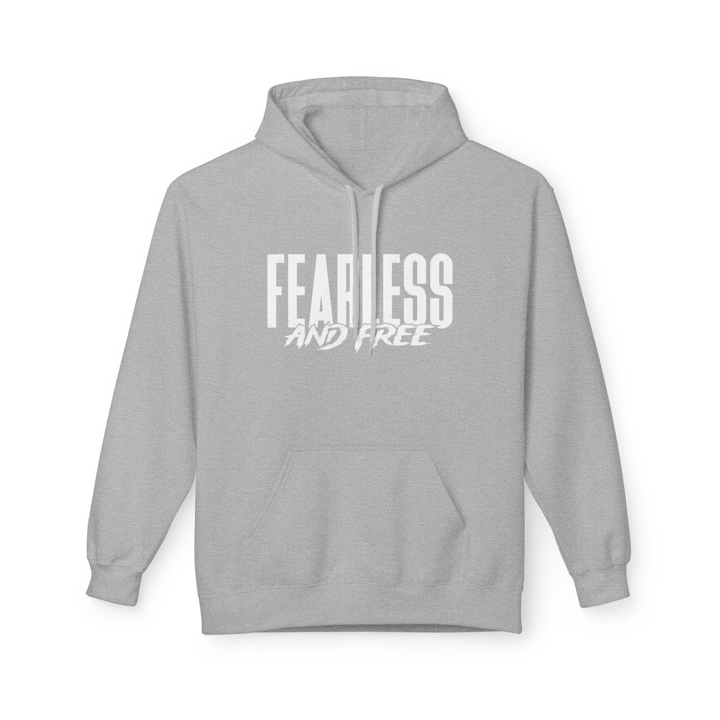 “Fearless & Free” Christian Hoodie – White Print | 2 Timothy 1:7 | Power • Love • Sound Mind