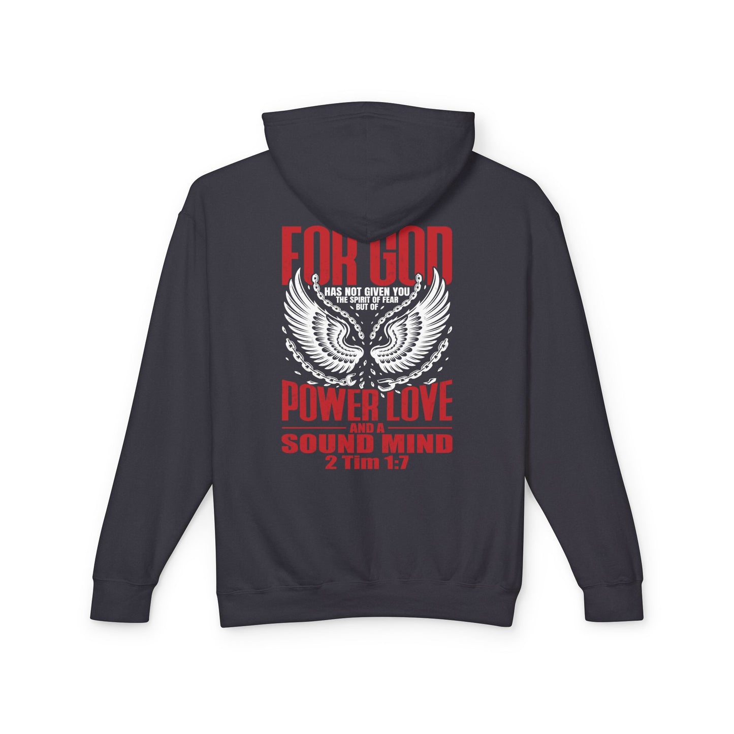"Fearless & Free" Hoodie – Red & White Edition | Power • Love • Sound Mind