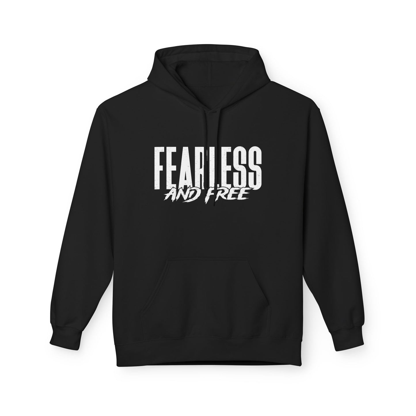 “Fearless & Free” Christian Hoodie – White Print | 2 Timothy 1:7 | Power • Love • Sound Mind