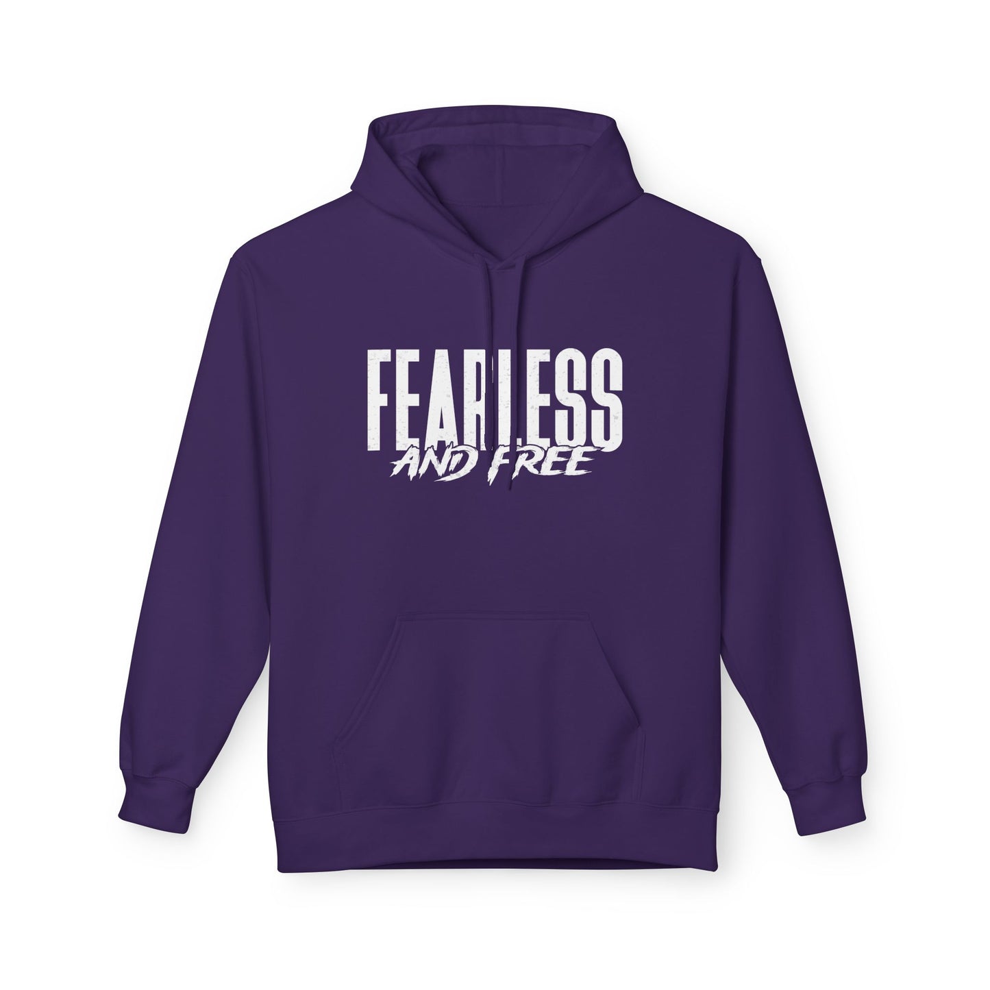 “Fearless & Free” Christian Hoodie – White Print | 2 Timothy 1:7 | Power • Love • Sound Mind