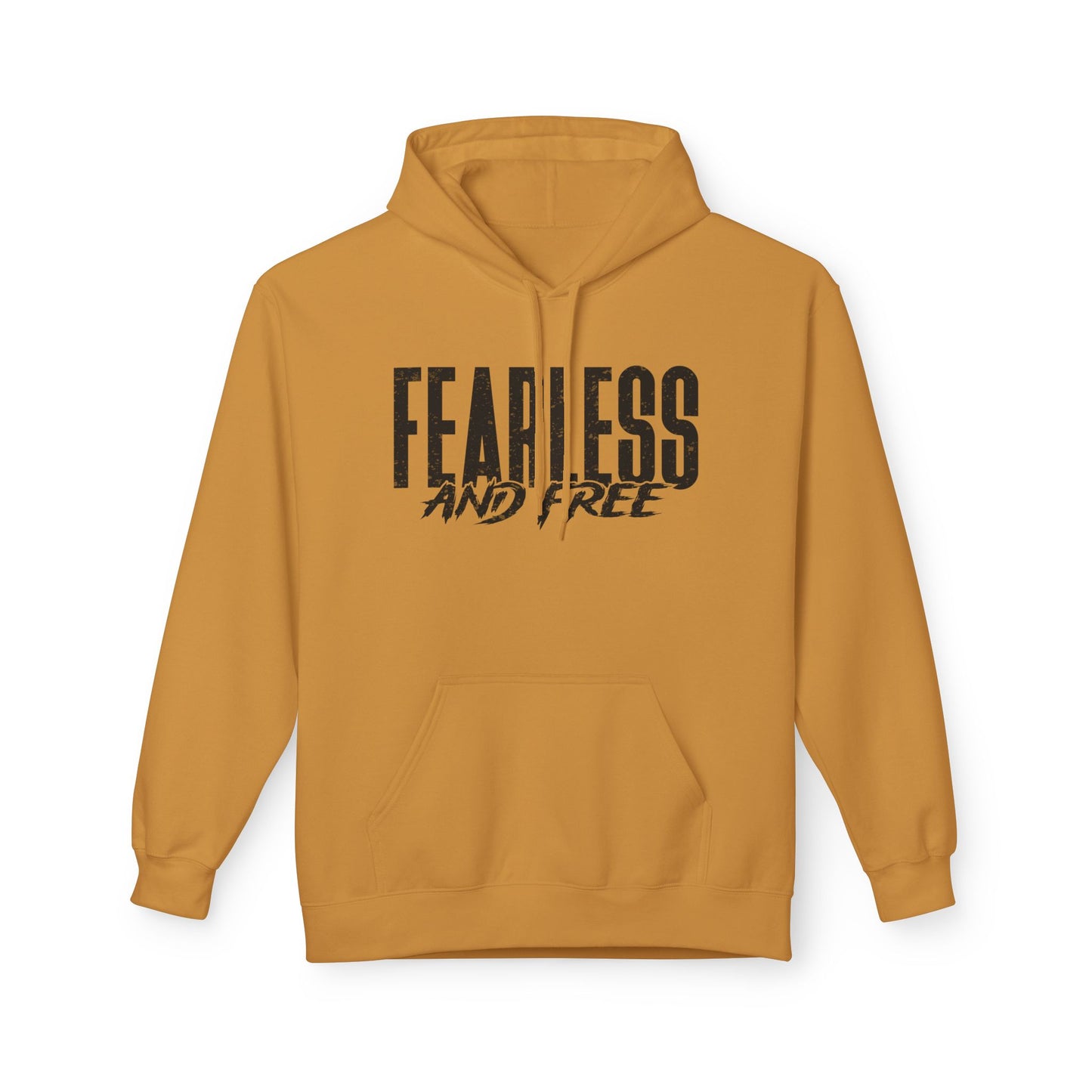 “Fearless & Free” Christian Hoodie – Black Print | 2 Timothy 1:7 | Bold Faithwear for Men & Women