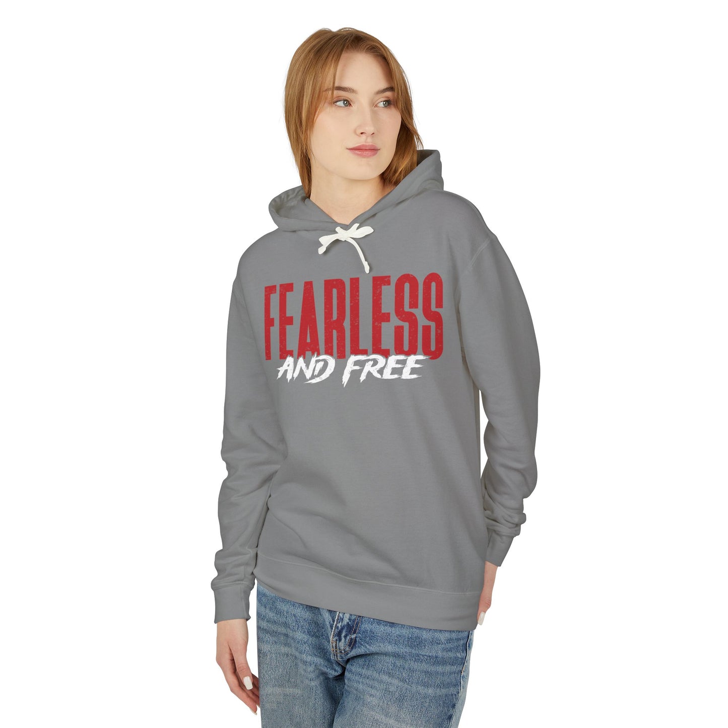 "Fearless & Free" Hoodie – Red & White Edition | Power • Love • Sound Mind