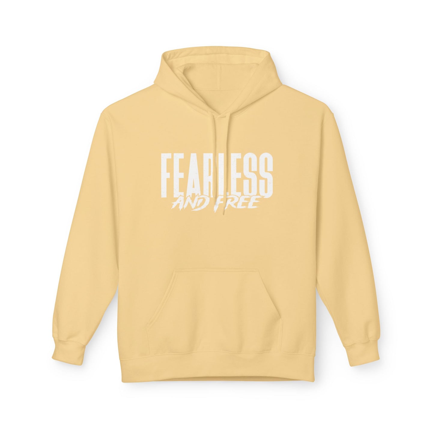 “Fearless & Free” Christian Hoodie – White Print | 2 Timothy 1:7 | Power • Love • Sound Mind