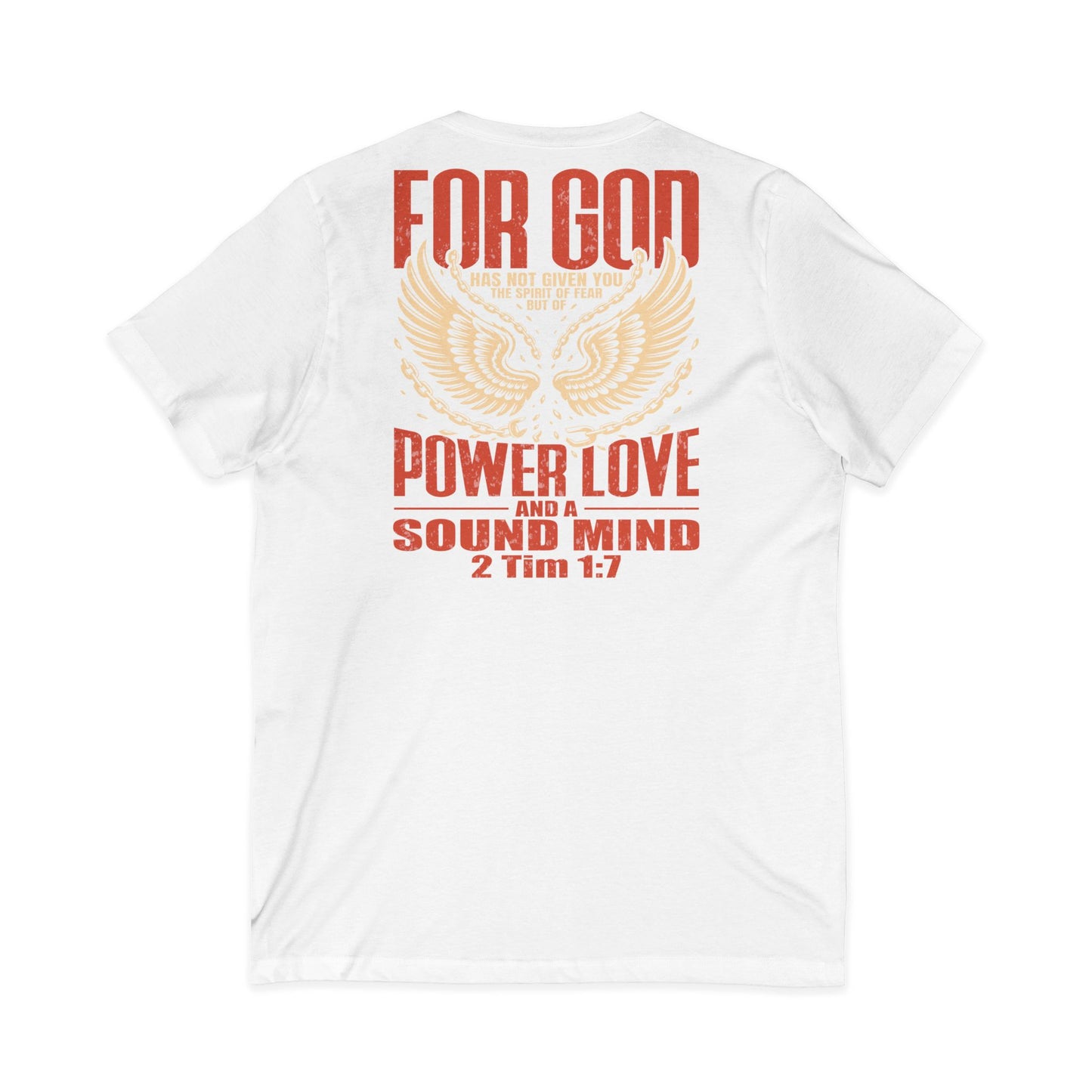 "Fearless & Free” Men’s V-Neck Christian T-Shirt | Power • Love • Sound Mind – 2 Tim 1:7
