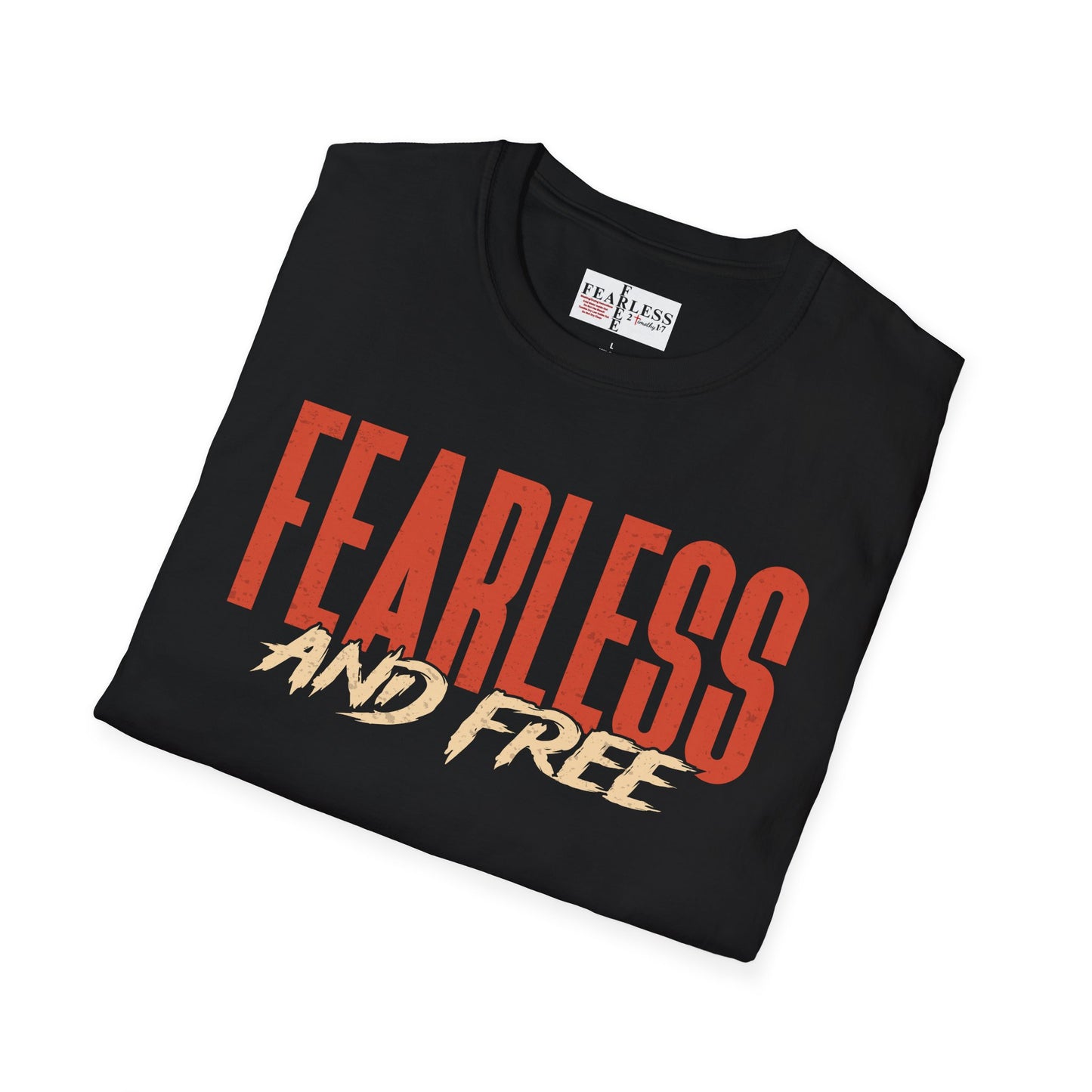 Fearless and Free Unisex Softstyle T-Shirt - Christian Apparel, Inspirational Tee, Motivational Clothing, Faith-Based Gift, Everyday Wear