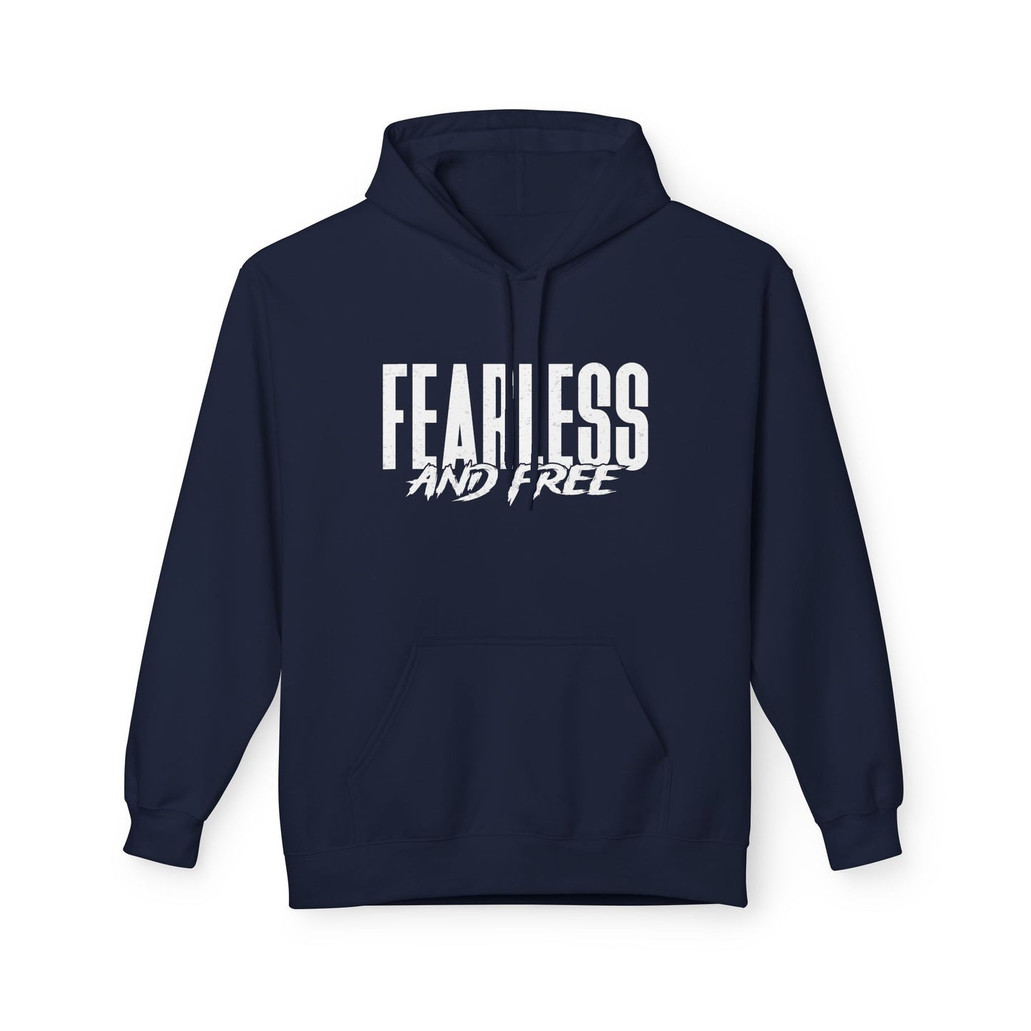 “Fearless & Free” Christian Hoodie – White Print | 2 Timothy 1:7 | Power • Love • Sound Mind