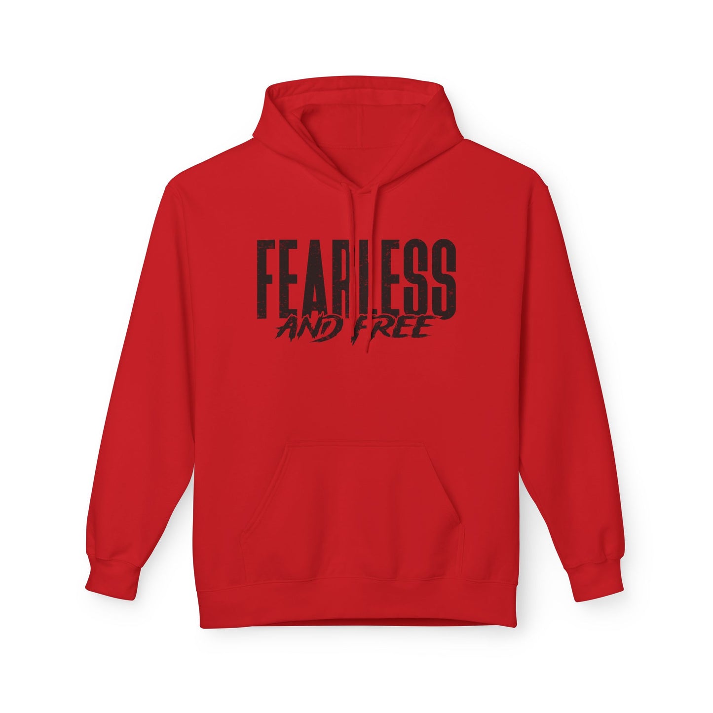 “Fearless & Free” Christian Hoodie – Black Print | 2 Timothy 1:7 | Bold Faithwear for Men & Women