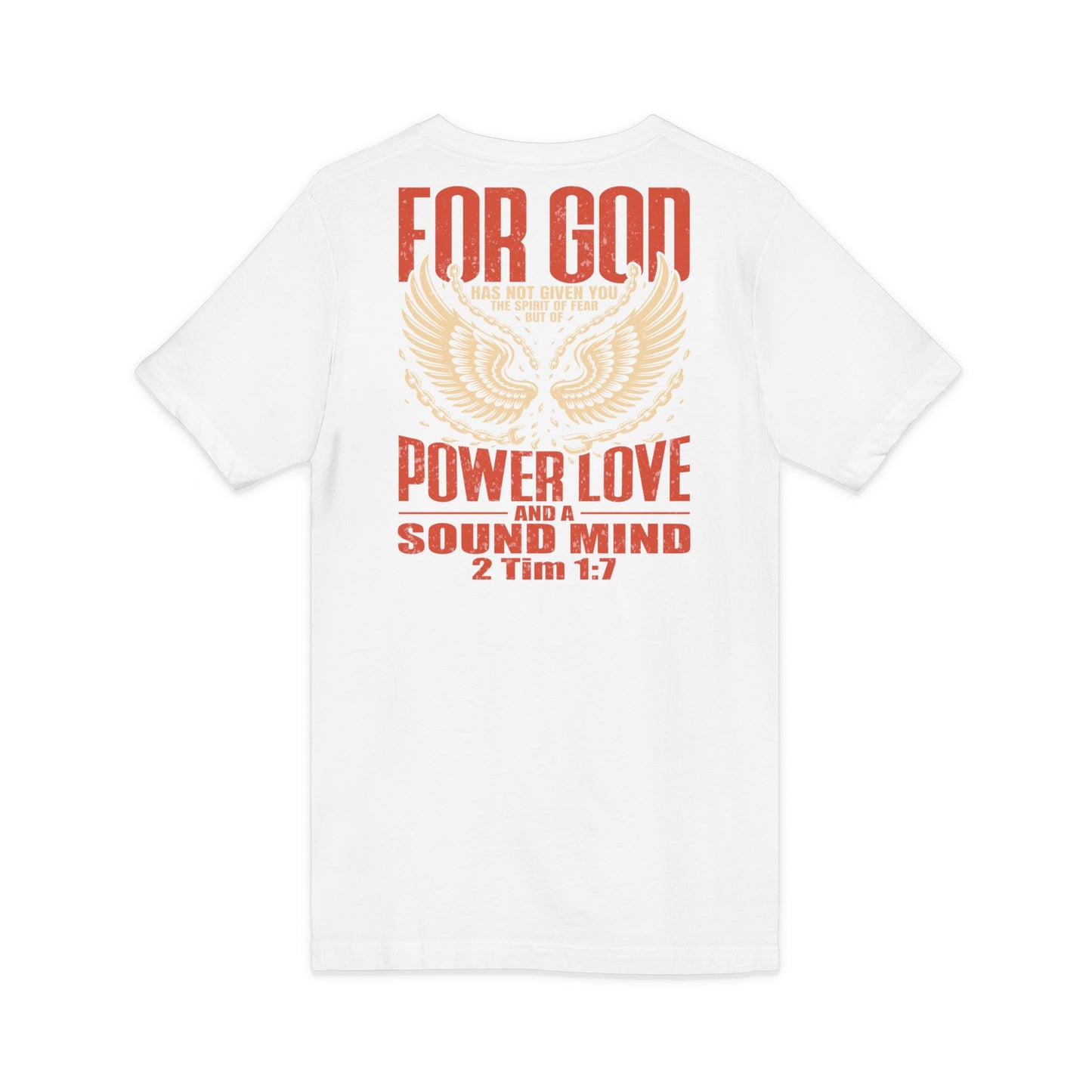 "Fearless & Free” Men’s V-Neck Christian T-Shirt | Power • Love • Sound Mind – 2 Tim 1:7