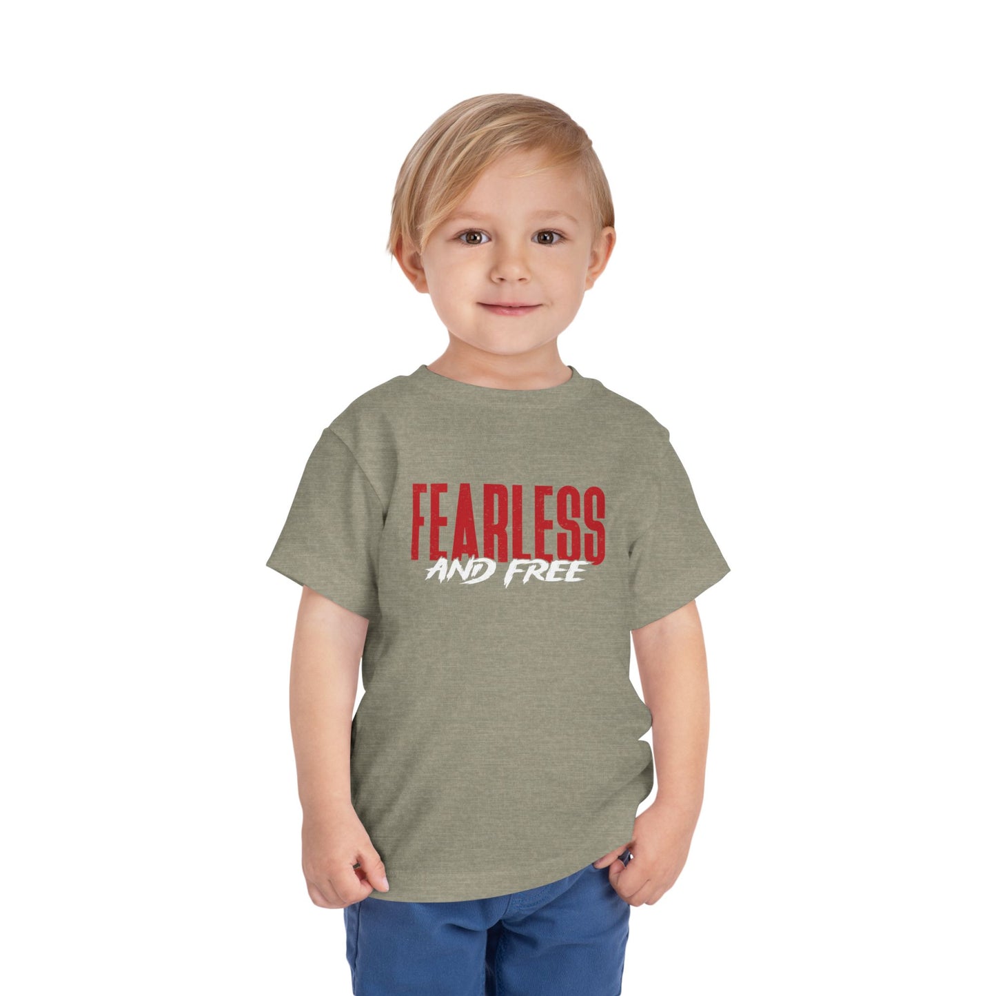 Fearless & Free Toddler Tee — Bold Graphic Short Sleeve Shirt for Brave Little Ones
