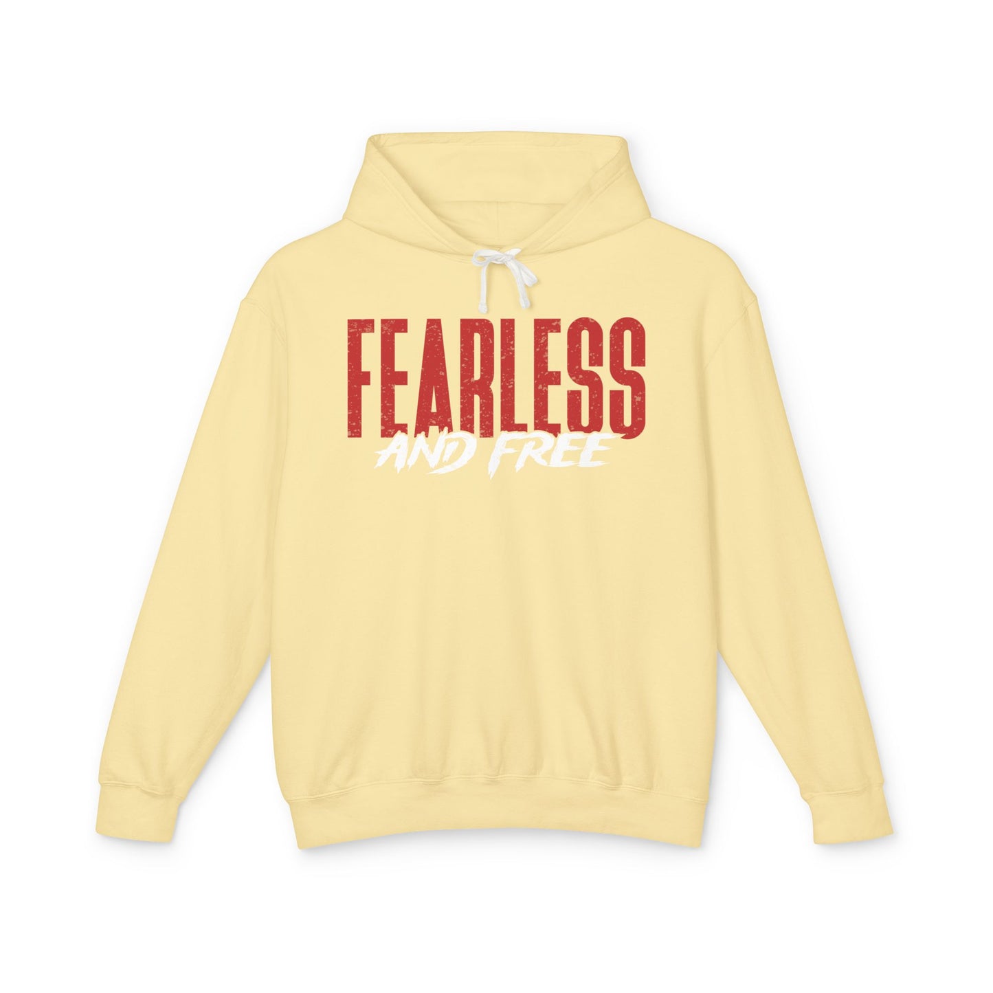 "Fearless & Free" Hoodie – Red & White Edition | Power • Love • Sound Mind