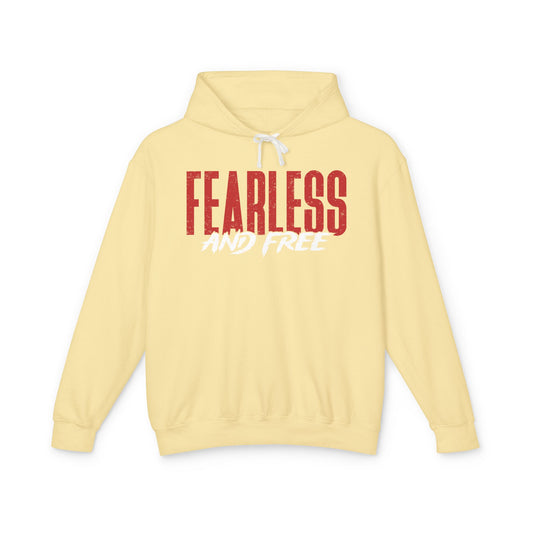 "Fearless & Free" Hoodie – Red & White Edition | Power • Love • Sound Mind