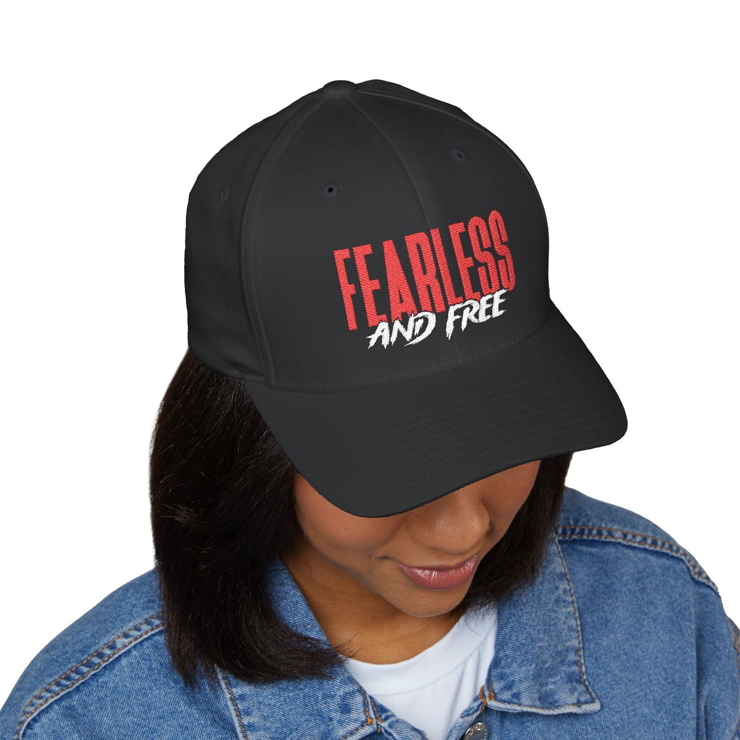 Fearless and Free Embroidered Cap — Faith-Inspired Hat (2 Timothy 1:7)