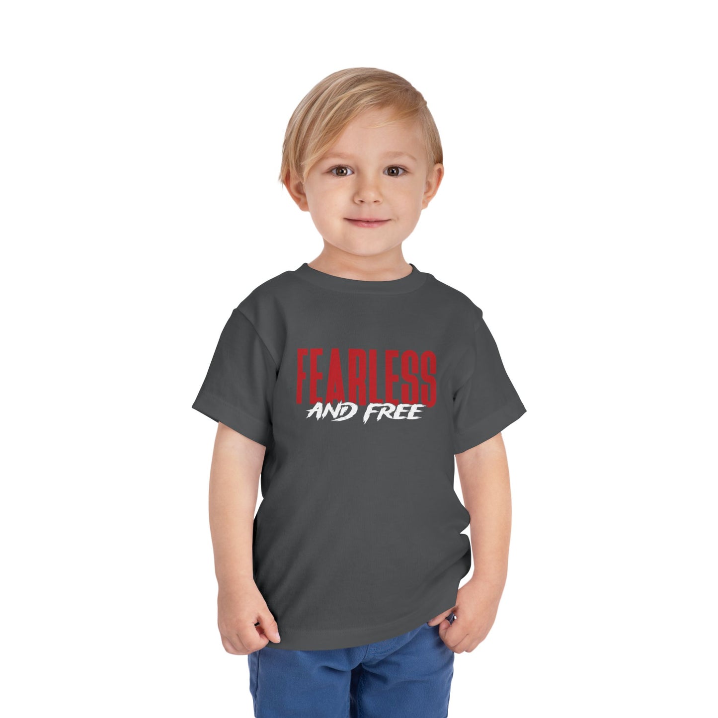 Fearless & Free Toddler Tee — Bold Graphic Short Sleeve Shirt for Brave Little Ones