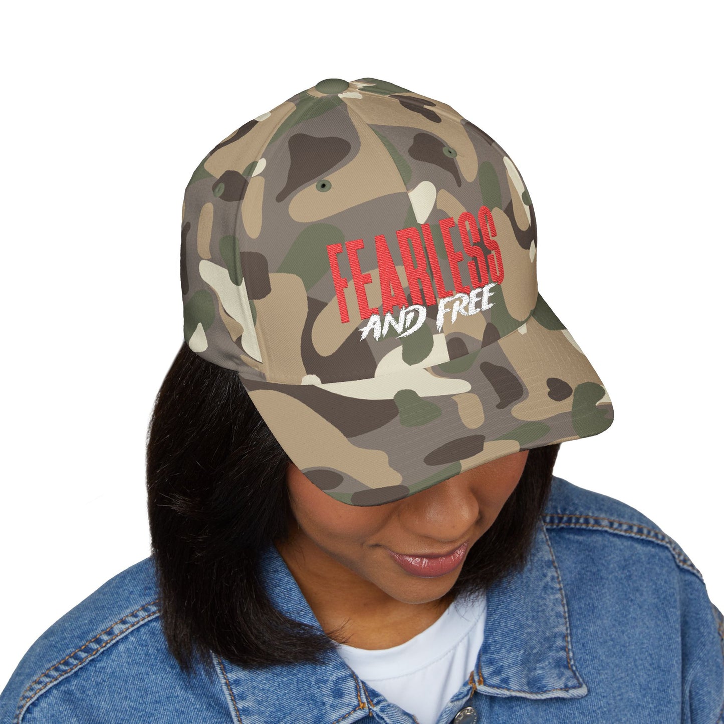 Fearless and Free Embroidered Cap — Faith-Inspired Hat (2 Timothy 1:7)