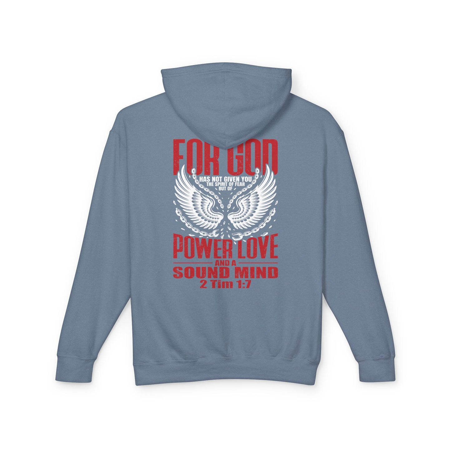 "Fearless & Free" Hoodie – Red & White Edition | Power • Love • Sound Mind