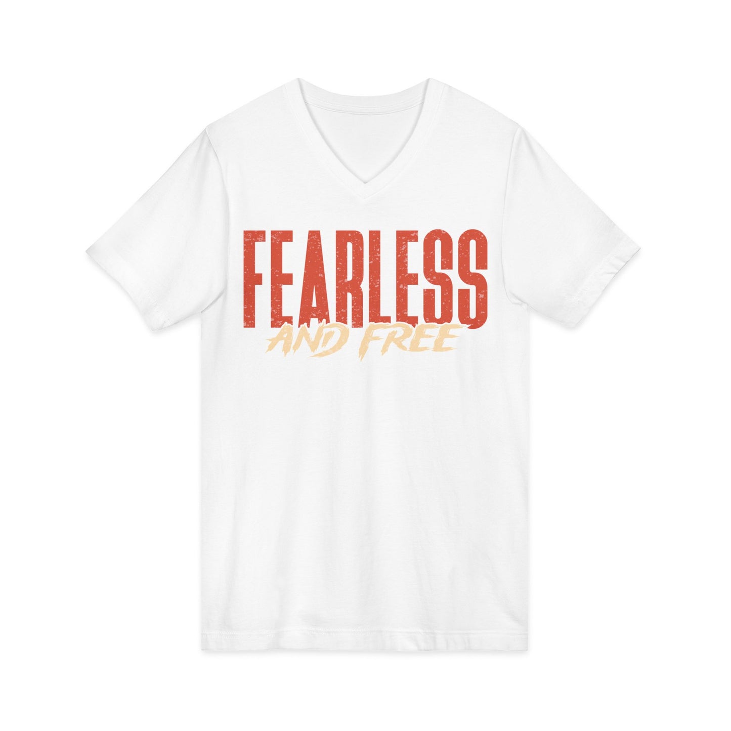 "Fearless & Free” Men’s V-Neck Christian T-Shirt | Power • Love • Sound Mind – 2 Tim 1:7
