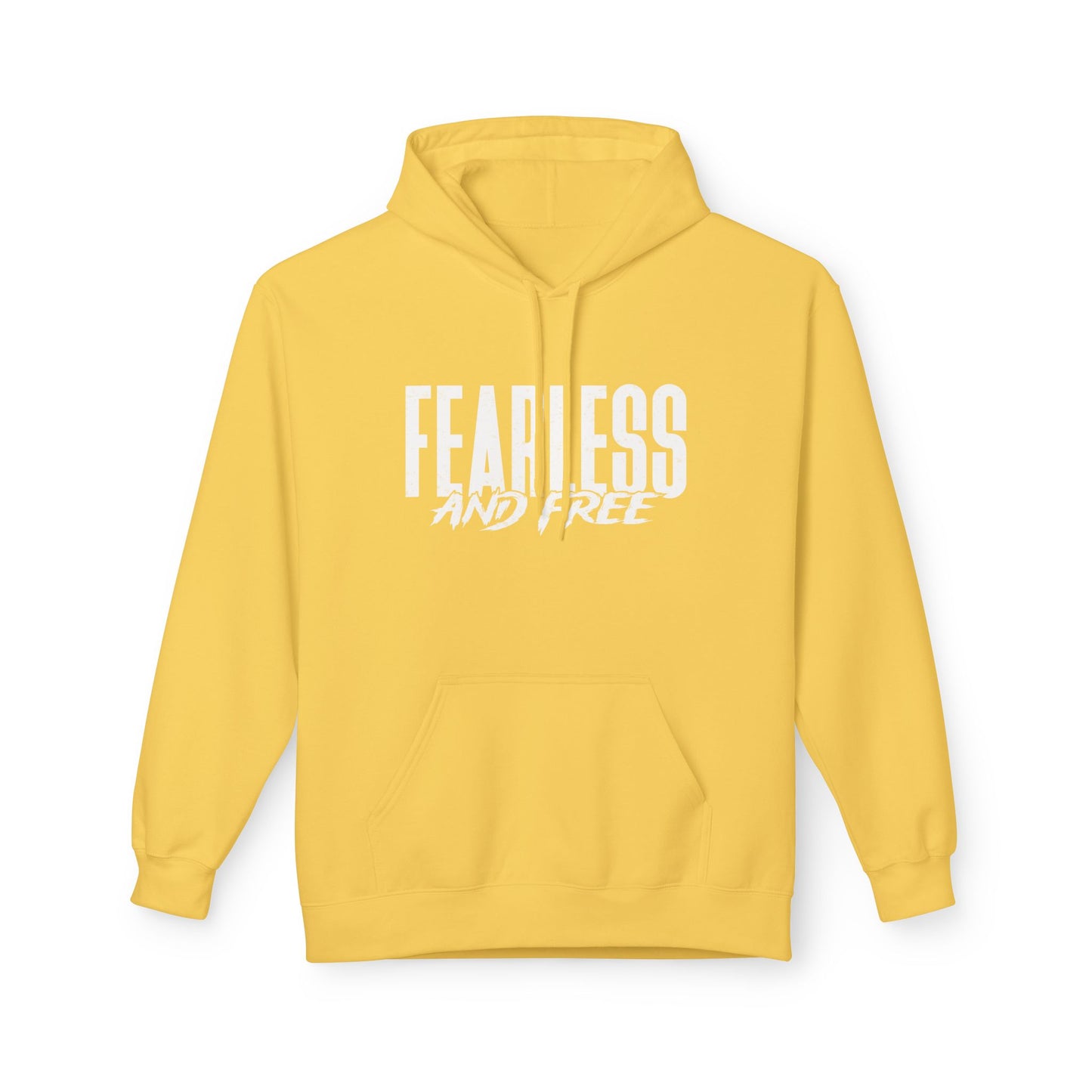 “Fearless & Free” Christian Hoodie – White Print | 2 Timothy 1:7 | Power • Love • Sound Mind
