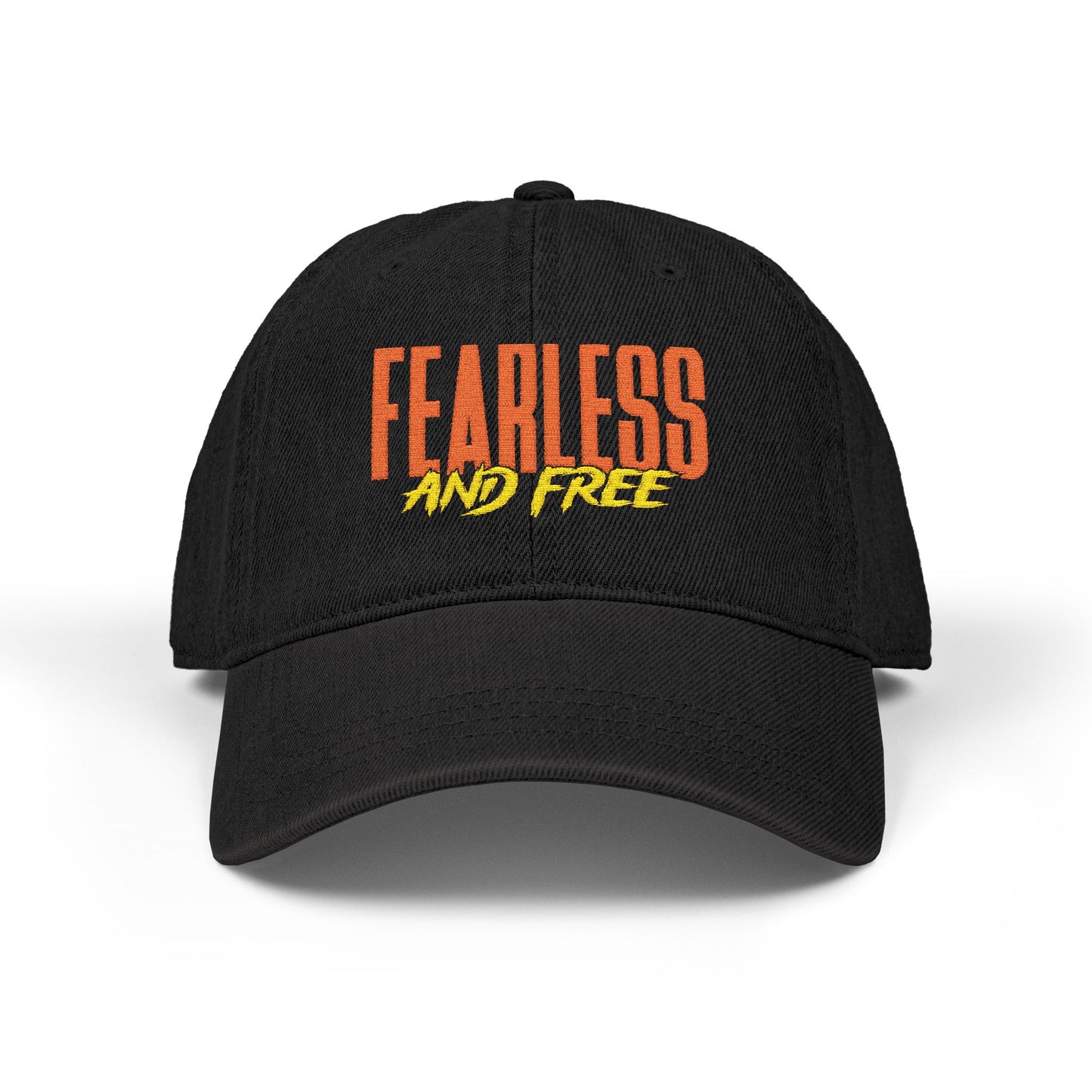 Fearless & Free Embroidered Denim Hat — Casual Women's Embroidery Cap