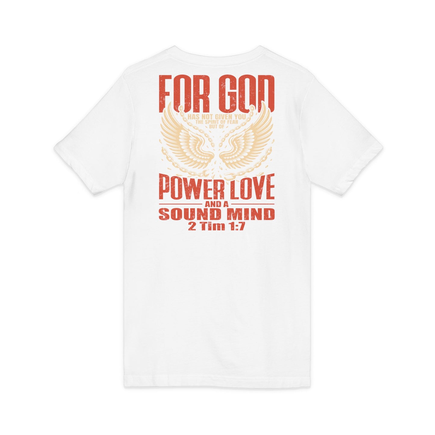 "Fearless & Free” Women’s V-Neck Christian T-Shirt | 2 Timothy 1:7 Scripture Tee