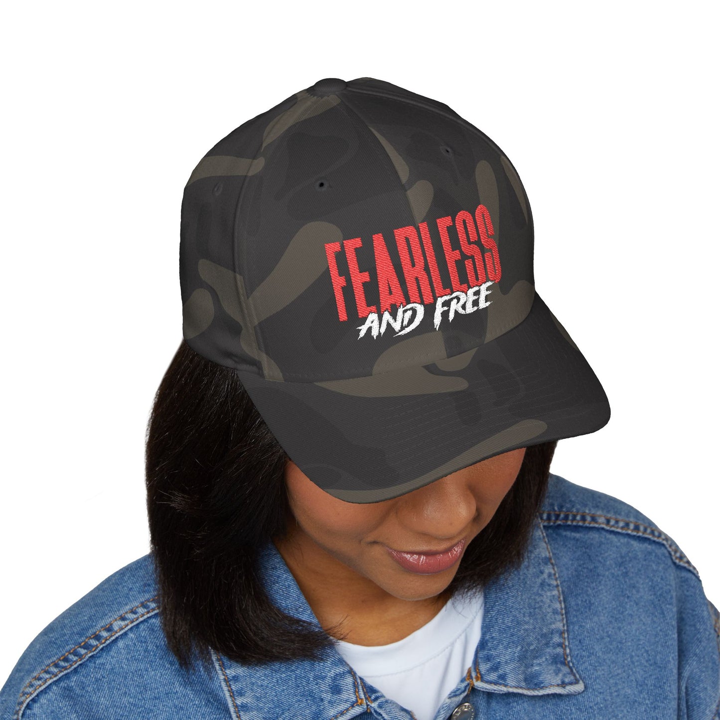 Fearless and Free Embroidered Cap — Faith-Inspired Hat (2 Timothy 1:7)