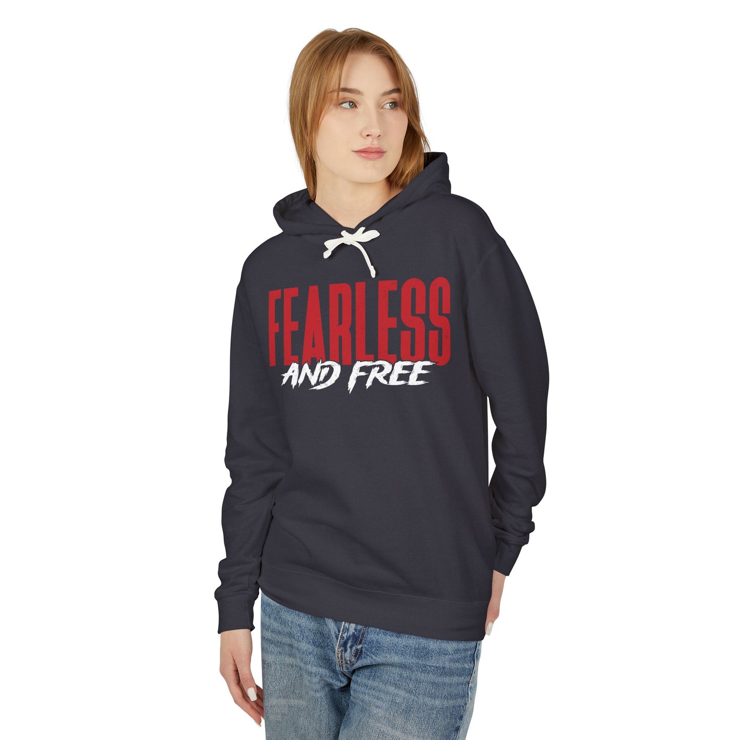 "Fearless & Free" Hoodie – Red & White Edition | Power • Love • Sound Mind