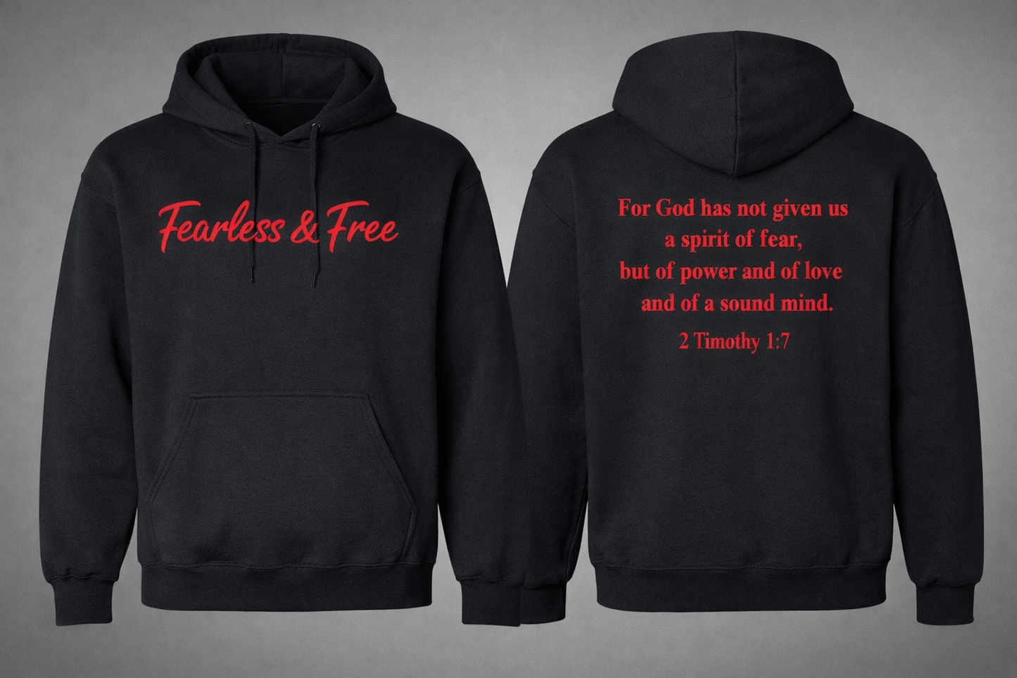 Fearless & Free Hoodie - Scripture Back (Custom)